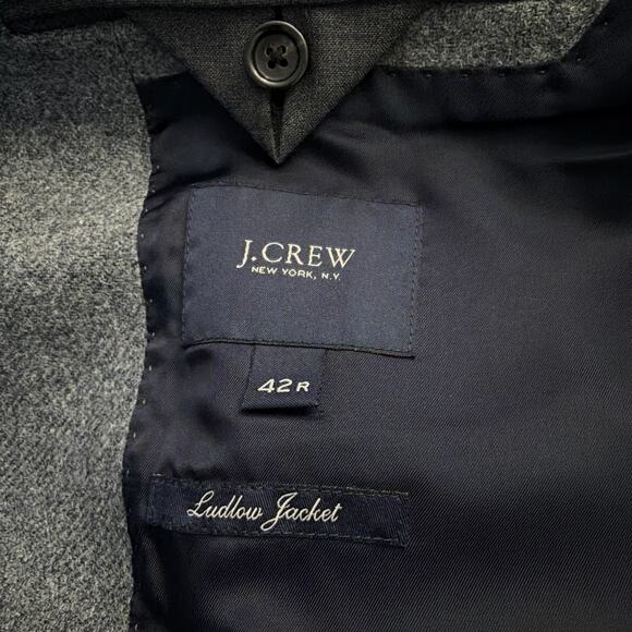 J Crew Ludlow Moon Wool Blazer Mens 42R Gray Tweed Sport Coat Preppy 2 Button - Picture 5 of 13